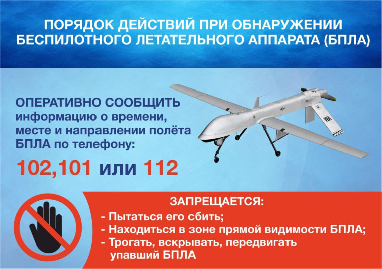 Действия при обнаружении беспилотных летательных аппаратов (БПЛА).